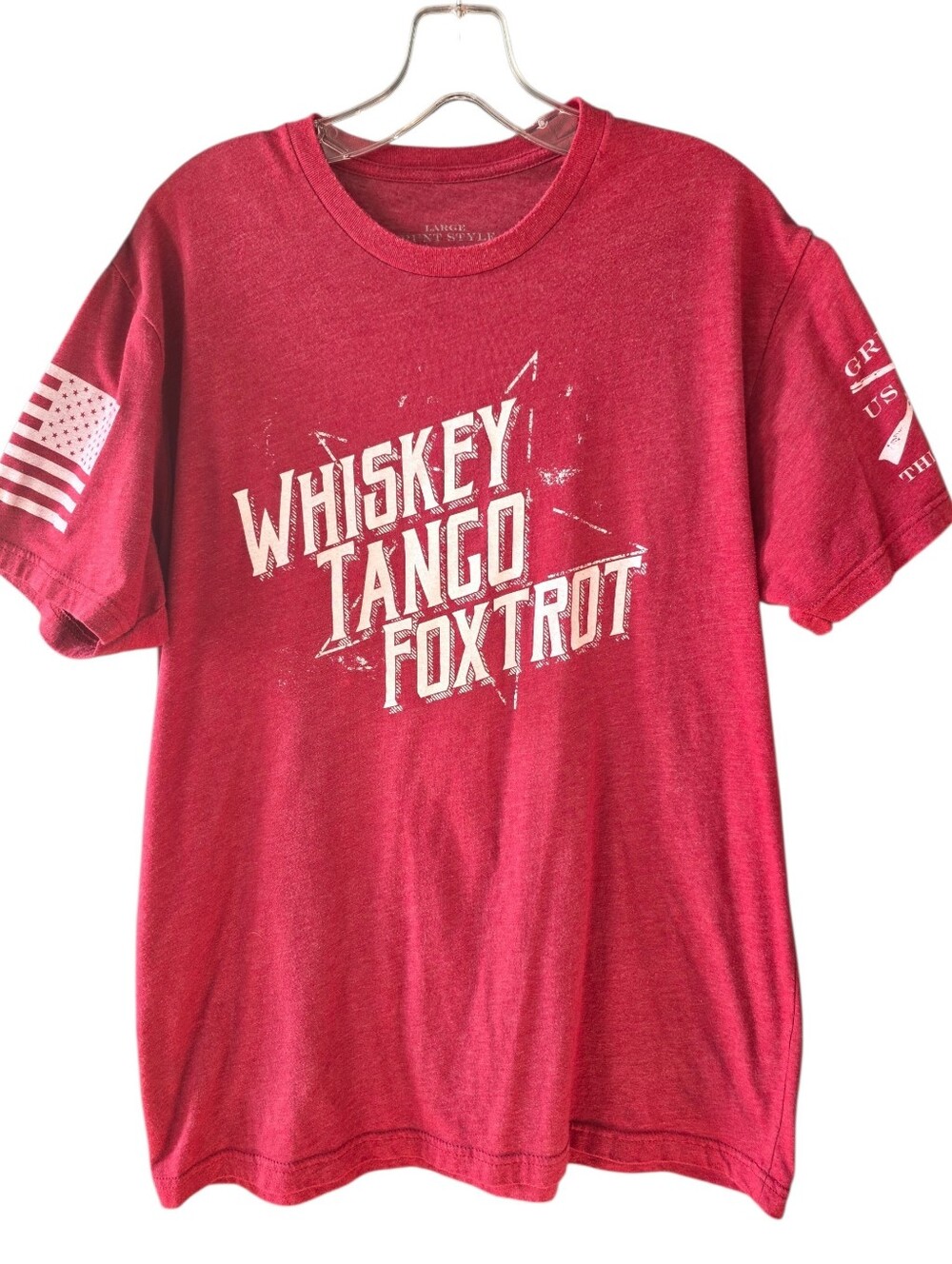 Grunt Style Red "Whiskey Tango Foxtrot" Short Sleeve Tee Size Large